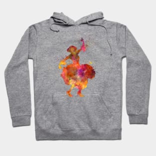 Gypsy woman dancing flamenco dancer silhouette in watercolor Hoodie